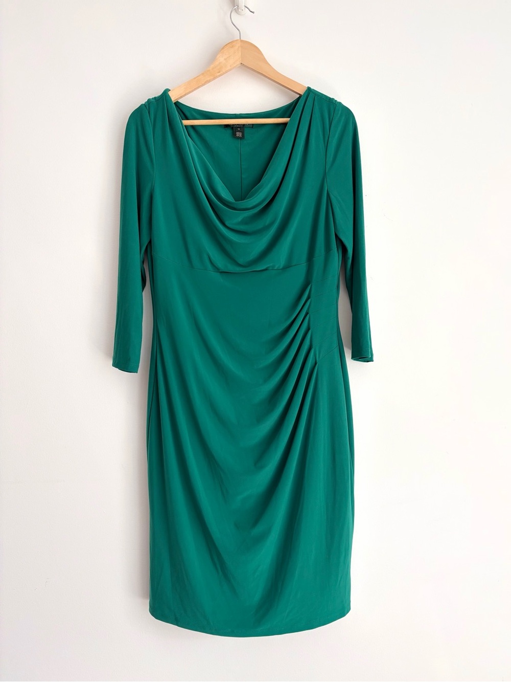 Lauren Ralph Lauren Emerald Green Jersey Cocktail Dress 14 NWOT